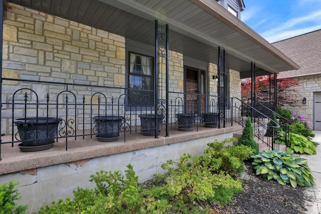 3171 Orders Rd, Grove City, OH 43123 - property entrance with stone siding and a porch
