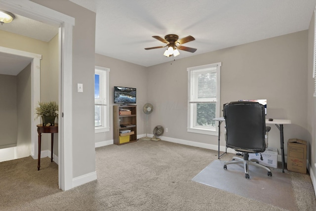 402 W St, Groveport, OH 43125 - office featuring carpet, a ceiling fan, and baseboards