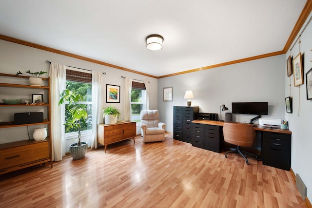 1055 Arcaro Dr, Columbus, OH 43230 - office space featuring light wood-style floors and crown molding