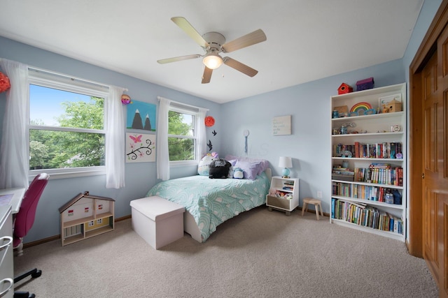 1055 Arcaro Dr, Columbus, OH 43230 - bedroom featuring carpet flooring and a ceiling fan