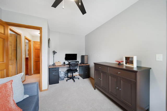 1055 Arcaro Dr, Columbus, OH 43230 - office space featuring ceiling fan, light colored carpet, and baseboards