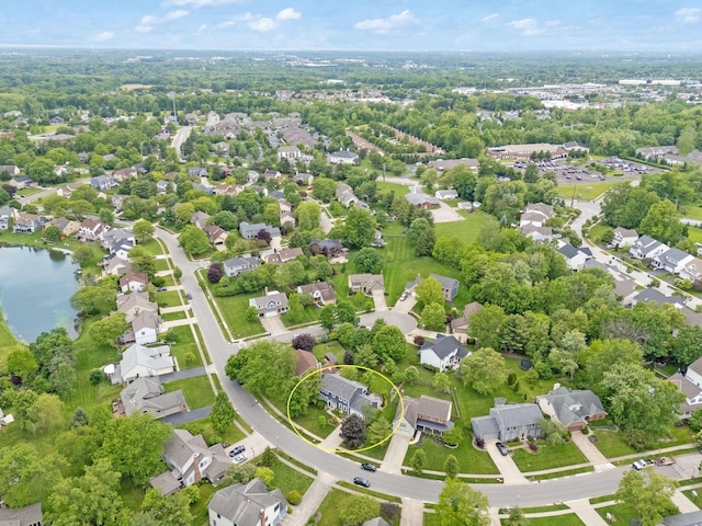 1055 Arcaro Dr, Columbus, OH 43230 - aerial perspective of suburban area with a large body of water