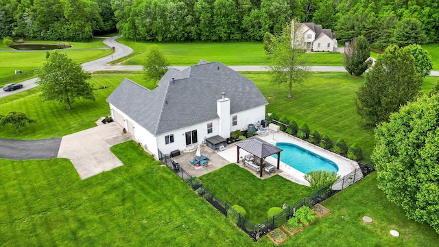 401 Warrenpoint Ln, Pataskala, OH 43062 - aerial view of property and surrounding area featuring a pool area