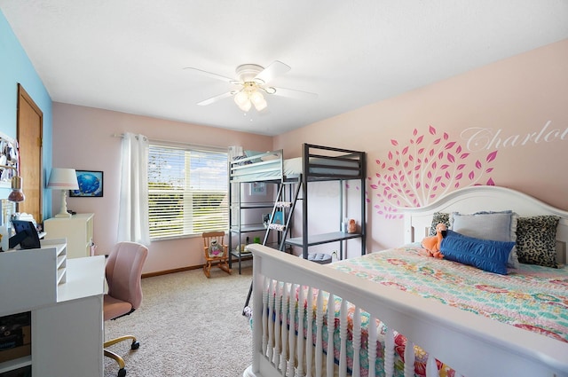 401 Warrenpoint Ln, Pataskala, OH 43062 - carpeted bedroom featuring baseboards, an office area, and ceiling fan
