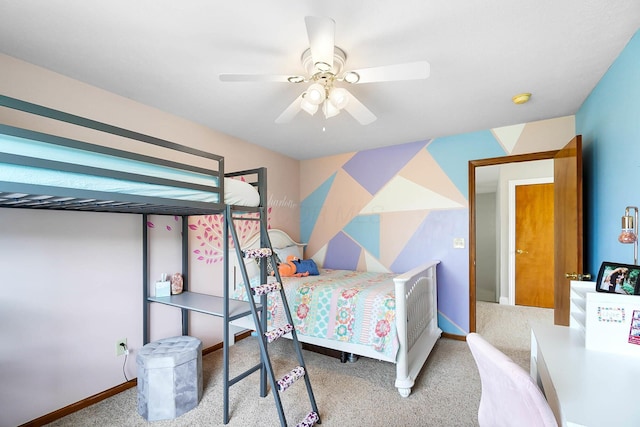 401 Warrenpoint Ln, Pataskala, OH 43062 - carpeted bedroom with baseboards and ceiling fan