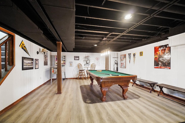 401 Warrenpoint Ln, Pataskala, OH 43062 - playroom with light wood-style flooring, billiards table, and baseboards