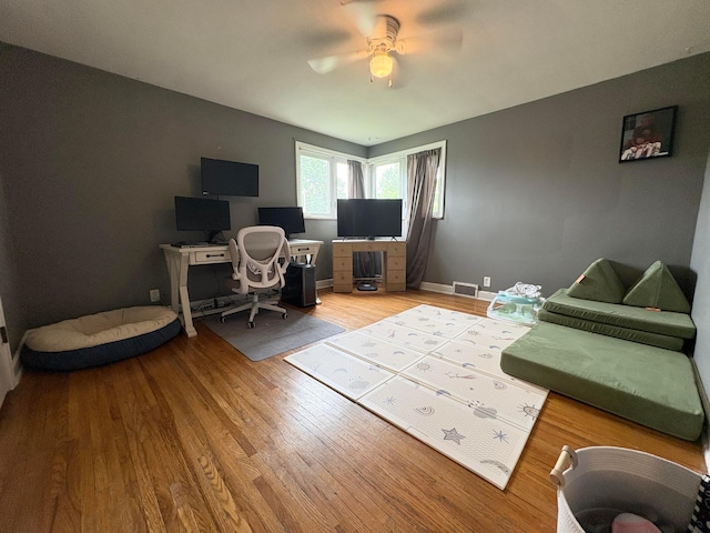 2010 S Main St, Findlay, OH 45840 - office space featuring a ceiling fan and light wood finished floors