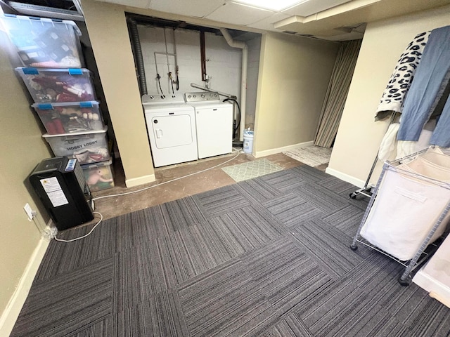 2010 S Main St, Findlay, OH 45840 - laundry room with baseboards and washing machine and dryer