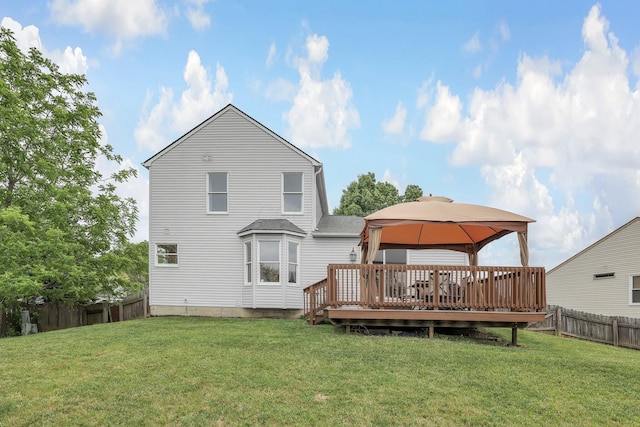 2016 Sondra Ln, Grove City, OH 43123 - rear view of property with a gazebo, a deck, and a shingled roof