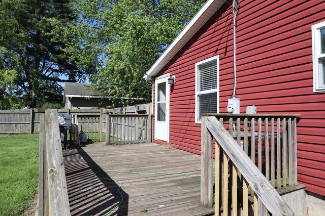 1131 Campbell St, Washington Court House, OH 43160 - deck featuring a fenced backyard