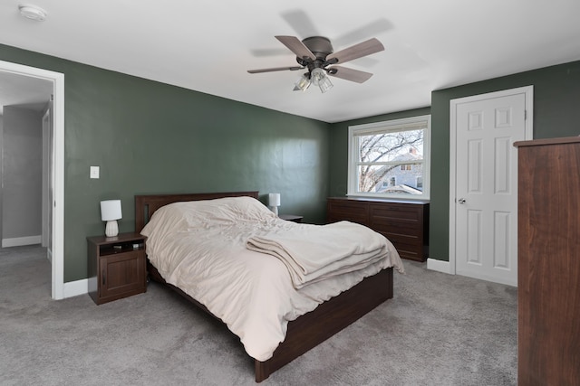 41 N Westmoor Ave, Columbus, OH 43204 - bedroom featuring light colored carpet, baseboards, and ceiling fan