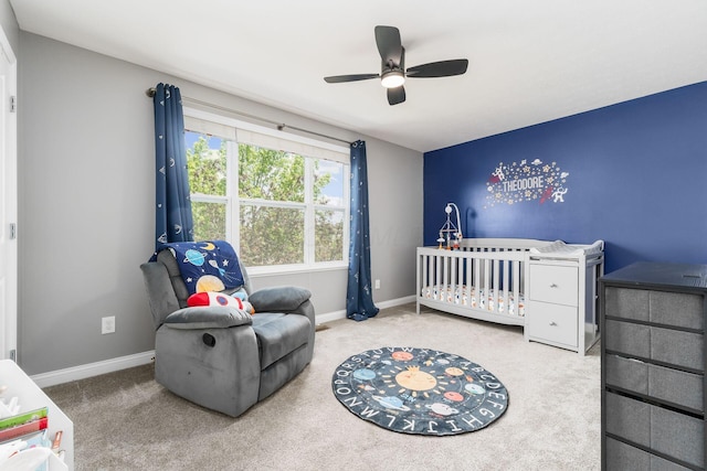 6458 Tallman Ct, Canal Winchester, OH 43110 - bedroom featuring carpet floors, baseboards, and ceiling fan