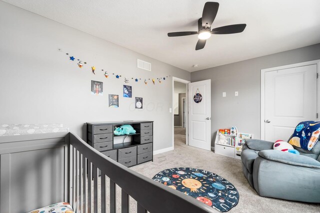 6458 Tallman Ct, Canal Winchester, OH 43110 - carpeted bedroom with baseboards and a ceiling fan