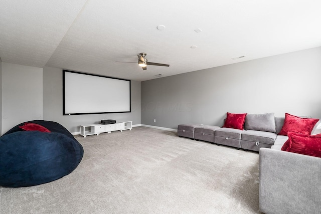6458 Tallman Ct, Canal Winchester, OH 43110 - carpeted home theater featuring ceiling fan and baseboards
