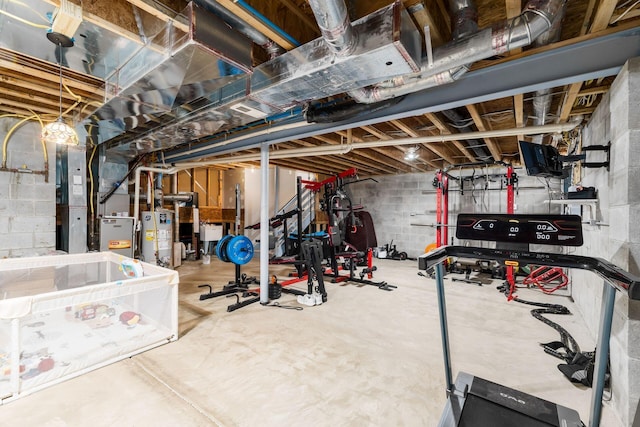 6458 Tallman Ct, Canal Winchester, OH 43110 - exercise room featuring water heater