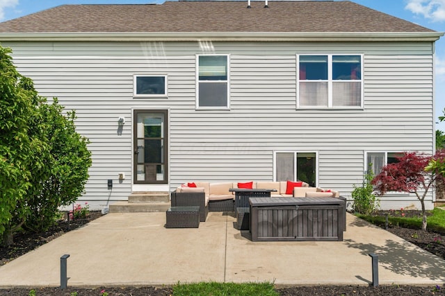 6458 Tallman Ct, Canal Winchester, OH 43110 - back of house with an outdoor hangout area, entry steps, a patio, and a shingled roof