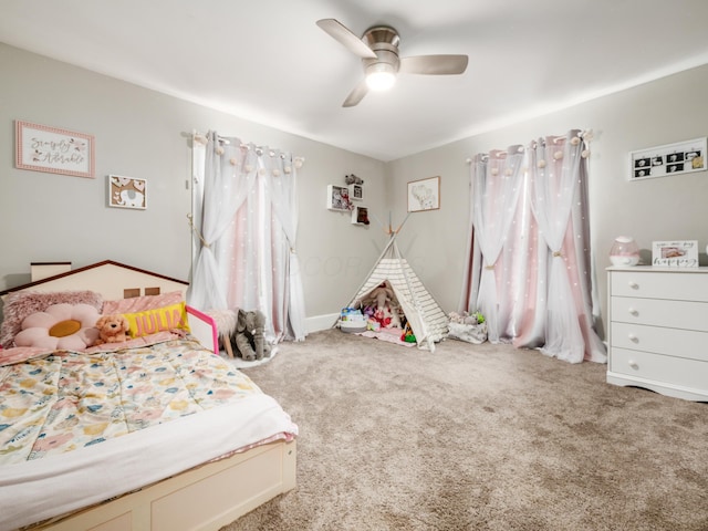 154 Montgomery Blvd, New Concord, OH 43762 - carpeted bedroom with ceiling fan