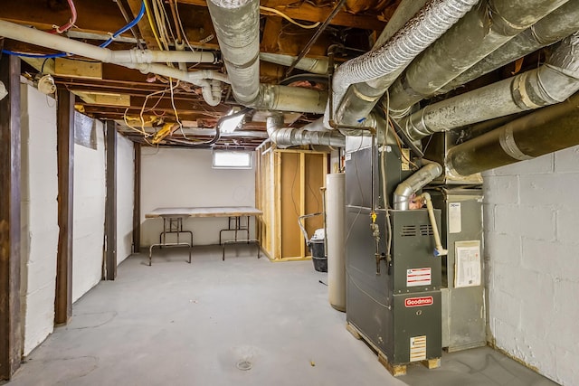 225 W Heffner St, Delaware, OH 43015 - basement featuring heating unit and gas water heater
