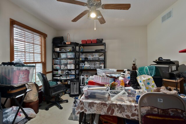7415 Sand Spurrey Ct, Westerville, OH 43082 - home office with ceiling fan and carpet