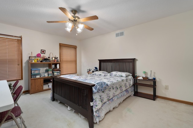 7415 Sand Spurrey Ct, Westerville, OH 43082 - bedroom with light colored carpet, baseboards, and ceiling fan