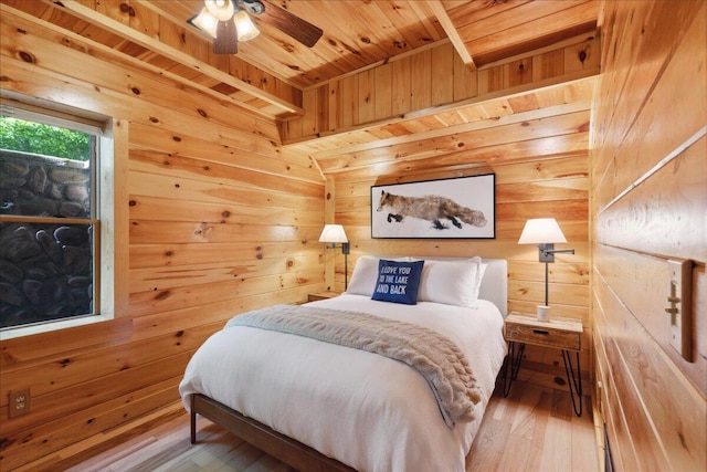 653 Natchez Ln, Sugar Grove, OH 43155 - bedroom with wood finished floors, wooden walls, and wooden ceiling