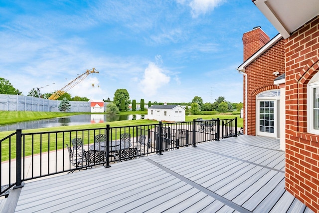 5360 Smothers Rd, Westerville, OH 43081 - wooden terrace featuring a water view