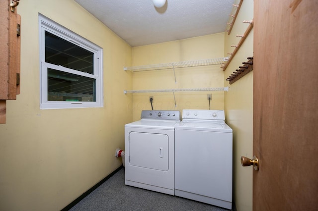 1959 Chapel Creek Rd, Chillicothe, OH 45601 - washroom with washing machine and dryer and a textured ceiling