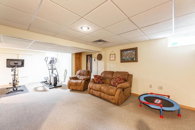 2643 Westrock Dr, Hilliard, OH 43026 - living area featuring carpet floors and a drop ceiling