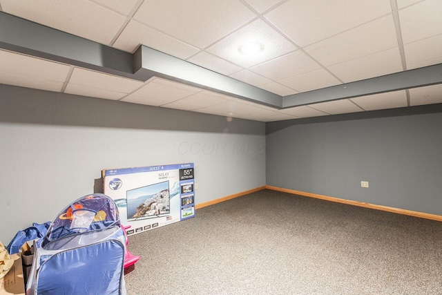2643 Westrock Dr, Hilliard, OH 43026 - finished basement featuring a drop ceiling, carpet, and baseboards
