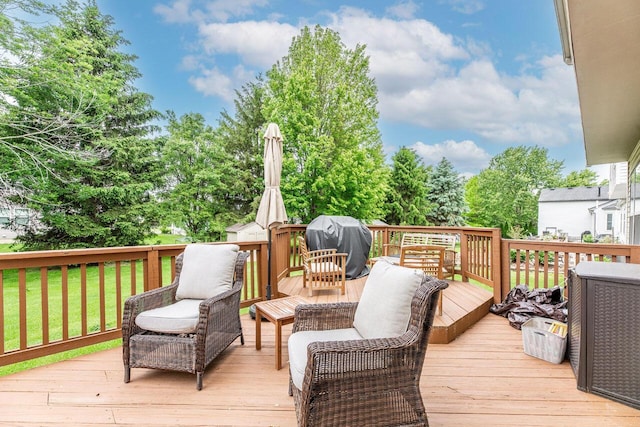 2643 Westrock Dr, Hilliard, OH 43026 - wooden terrace featuring grilling area