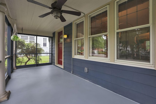 249 Blenheim Rd, Columbus, OH 43214 - unfurnished sunroom with ceiling fan