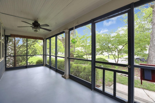 249 Blenheim Rd, Columbus, OH 43214 - unfurnished sunroom with ceiling fan and healthy amount of natural light