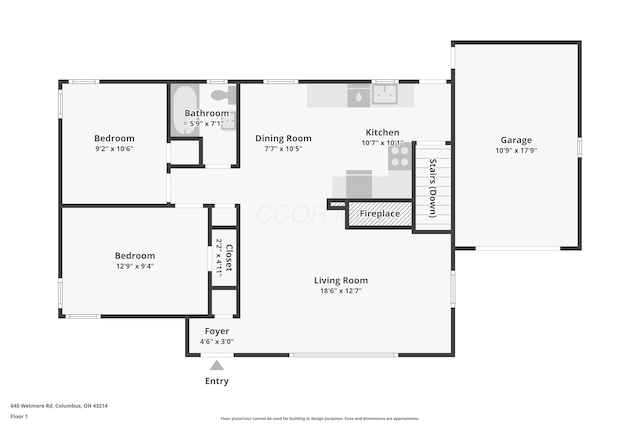640 Wetmore Rd, Columbus, OH 43214 - home floor plan