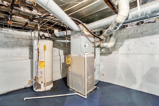 976 Oakwood Ave, Columbus, OH 43206 - unfinished basement with water heater and heating unit