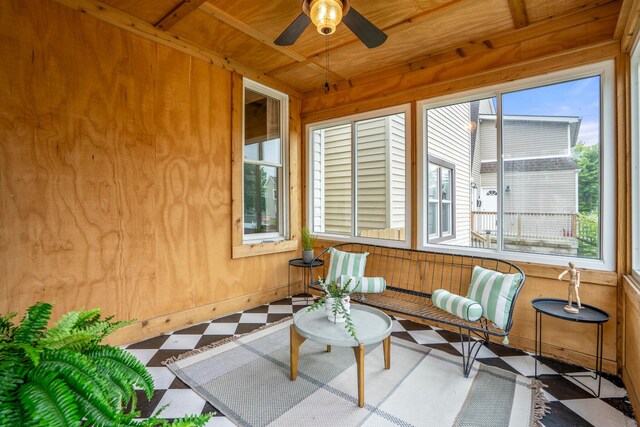 976 Oakwood Ave, Columbus, OH 43206 - sunroom with plenty of natural light and ceiling fan