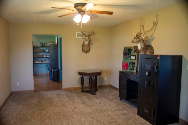 350 S Houston Pike, South Vienna, OH 45369 - dining room with ceiling fan, carpet floors, and baseboards
