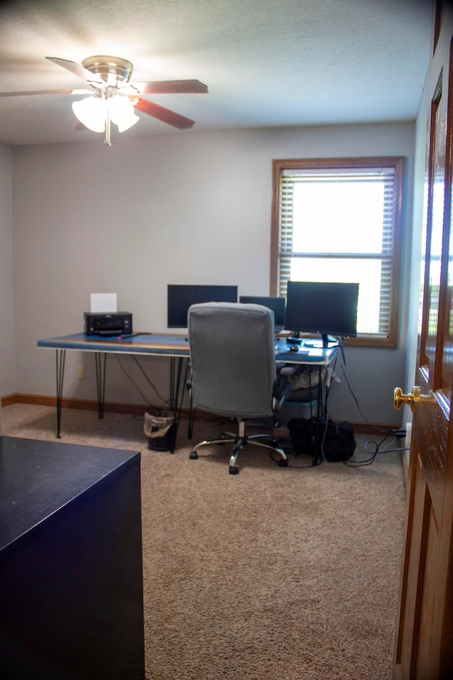 350 S Houston Pike, South Vienna, OH 45369 - office with carpet flooring, ceiling fan, and baseboards