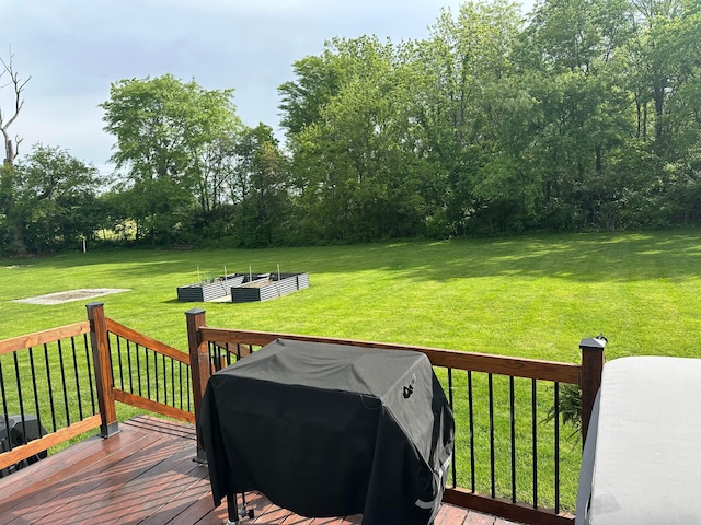 350 S Houston Pike, South Vienna, OH 45369 - wooden deck featuring a lawn and grilling area