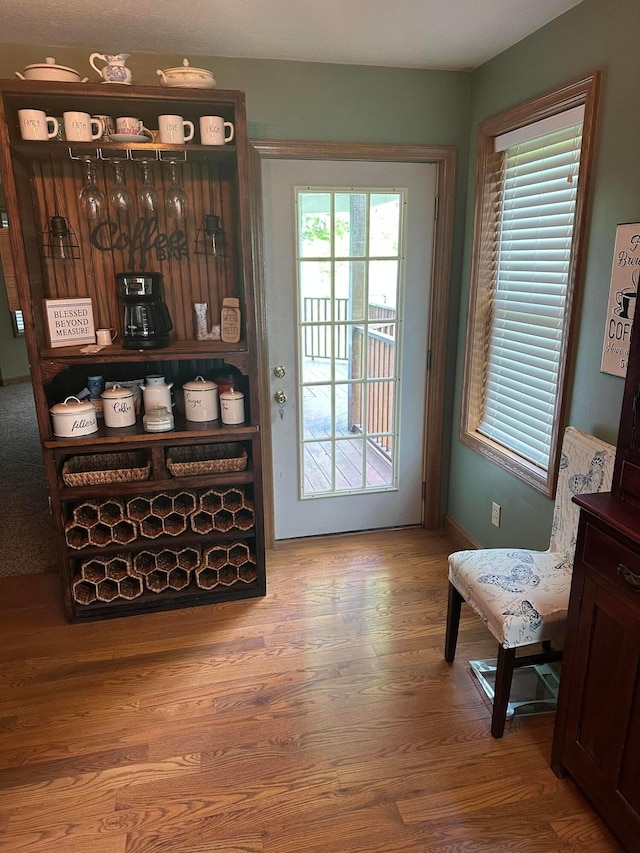 350 S Houston Pike, South Vienna, OH 45369 - doorway to outside featuring wood finished floors