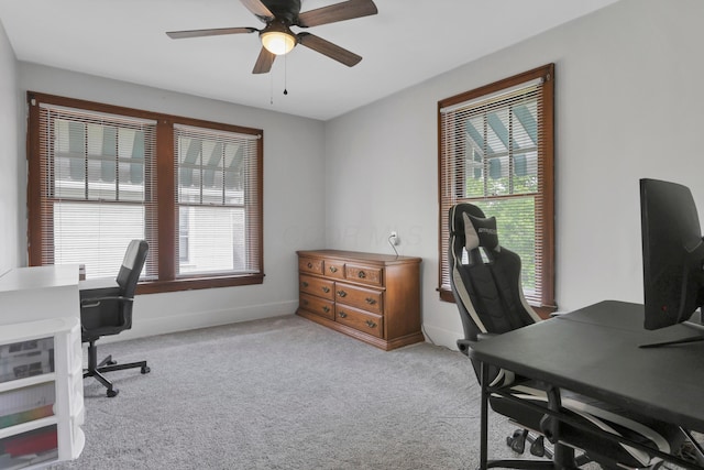 683 E 2nd St, Chillicothe, OH 45601 - office space with plenty of natural light, a ceiling fan, carpet, and baseboards