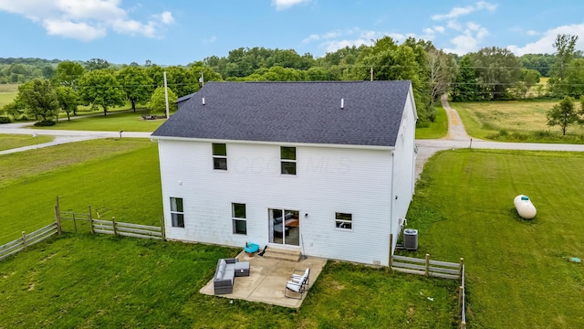 4483 County Road 124, Cardington, OH 43315 - rear view of property featuring central AC, a patio, and a shingled roof