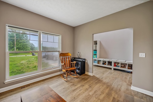 4483 County Road 124, Cardington, OH 43315 - living area featuring baseboards, wood finished floors, and a textured ceiling
