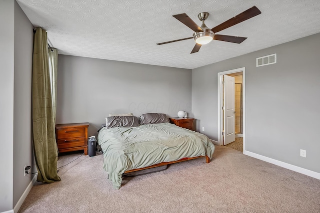 4483 County Road 124, Cardington, OH 43315 - bedroom with carpet, baseboards, a textured ceiling, and a ceiling fan