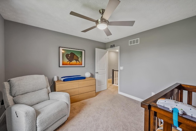 4483 County Road 124, Cardington, OH 43315 - living area with ceiling fan, light colored carpet, and baseboards