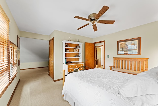 5518 Aryshire Ct, Dublin, OH 43017 - bedroom with light carpet, baseboards, and ceiling fan