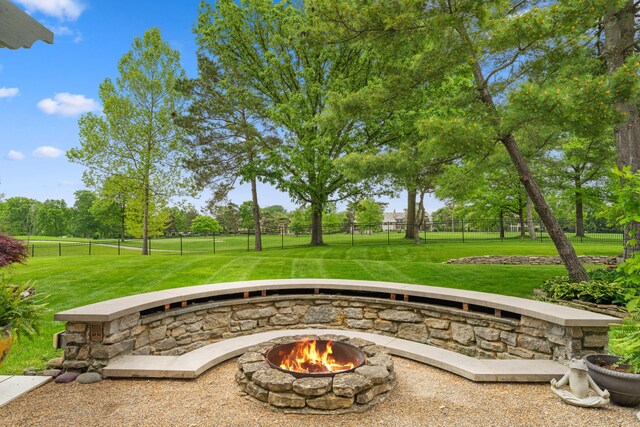 5518 Aryshire Ct, Dublin, OH 43017 - view of patio with an outdoor fire pit