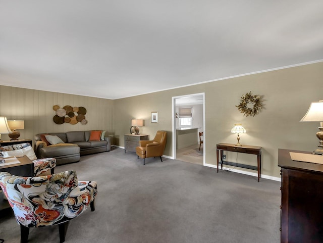 954 Circle Dr, Circleville, OH 43113 - living area featuring carpet and ornamental molding