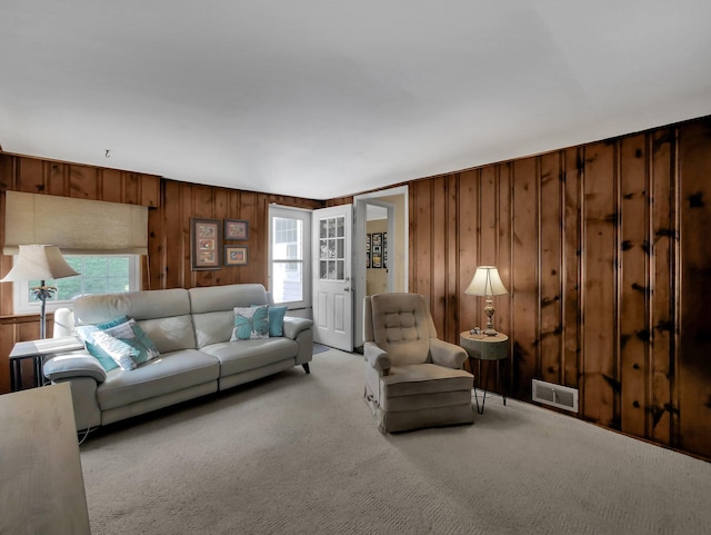 954 Circle Dr, Circleville, OH 43113 - living room with healthy amount of natural light, wooden walls, and carpet