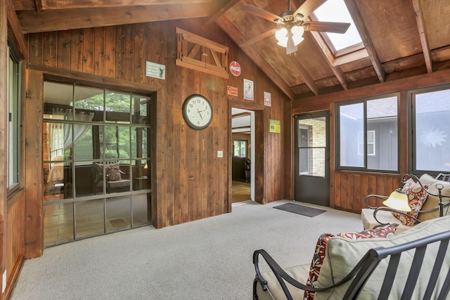 13115 Jack Run Rd, Rockbridge, OH 43149 - sunroom / solarium featuring a skylight and a ceiling fan