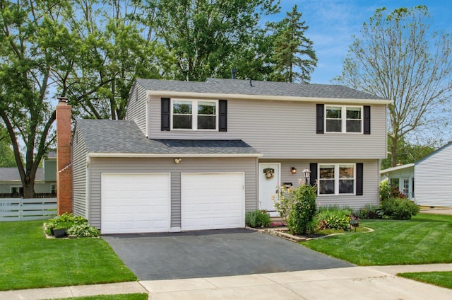 6407 Skywae Dr, Columbus, OH 43229 - view of front of house with driveway, a chimney, and a garage